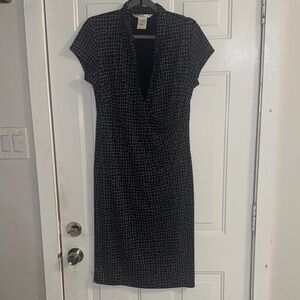 Max Studio Black and tan  Patterned Midi Dress giraffe print